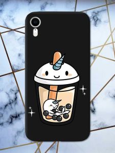 Матовий чорний чохол на Apple iPhone XR дизайн Коктейль Єдиноріг принт 96