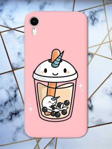 Матовий рожевий чохол на Apple iPhone XR дизайн Коктейль Єдиноріг принт 96