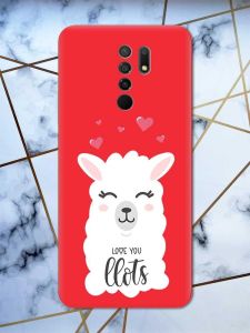 Матовий червоний чохол на Xiaomi Redmi 9 рельєфний дизайн Лама принт 94