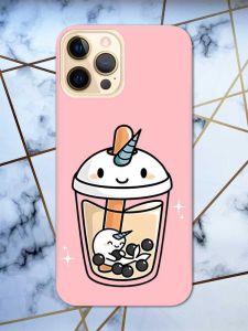 Матовий рожевий чохол на Apple iPhone 12 Pro Max дизайн Коктейль Єдиноріг принт 96