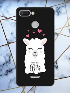 Матовий чорний чохол на Xiaomi Redmi 6 рельєфний дизайн Лама принт 94