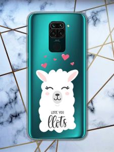 Прозорий чохол на Xiaomi Redmi Note 9  рельєфний дизайн Лама принт 94