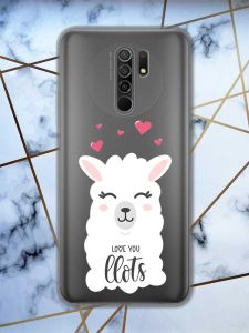 Прозорий чохол на Xiaomi Redmi 9  рельєфний дизайн Лама принт 94