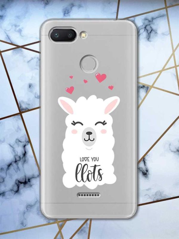 Прозорий чохол на Xiaomi Redmi 6  рельєфний дизайн Лама принт 94