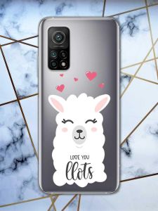 Прозорий чохол на Xiaomi Mi 10T / Mi 10T Pro рельєфний дизайн Лама принт 94