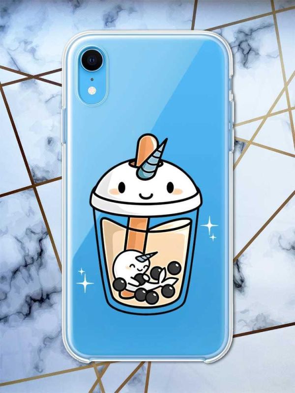 Прозорий чохол на iPhone XR дизайн Коктейль Єдиноріг принт 96