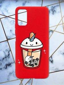 Матовий червоний чохол на Xiaomi Redmi Note 11 4G дизайн Коктейль Єдиноріг принт 96