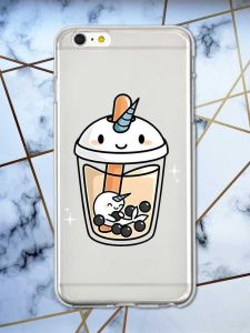 Прозорий чохол на iPhone 6+/6 Plus Коктейль Єдиноріг принт 96