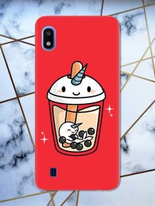 Матовий червоний чохол на Samsung Galaxy А10 (2019) А105 дизайн Коктейль Єдиноріг принт 96