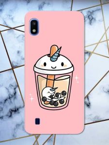 Матовий рожевий чохол на Samsung Galaxy А10 (2019) А105 дизайн Коктейль Єдиноріг принт 96