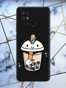 Матовий чорний чохол на Xiaomi Redmi 10C дизайн Коктейль Єдиноріг принт 96