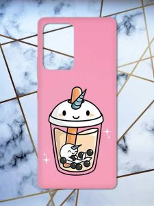 Матовий рожевий чохол на Samsung Galaxy A52 дизайн Коктейль Єдиноріг принт 96