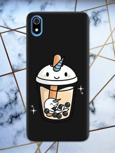 Матовий чорний чохол на Xiaomi Redmi 7A дизайн Коктейль Єдиноріг принт 96