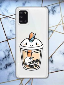 Прозорий чохол на Samsung A31 дизайн Коктейль Єдиноріг принт 96