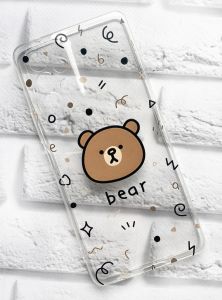 Прозорий чохол на Samsung Galaxy A53 рельєфний дизайн Ведмедик принт 76