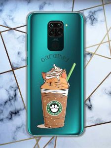 Прозорий чохол на Xiaomi Redmi Note 9 дизайн Капучіно котик принт 97