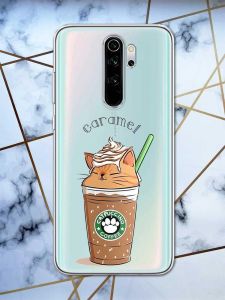 Прозорий чохол на Xiaomi Redmi Note 8 Pro  дизайн Капучіно котик принт 97