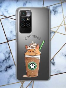 Прозорий чохол для Xiaomi Redmi 10 дизайн Капучіно котик принт 97