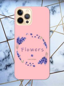 Матовий рожевий чохол на Apple iPhone 12 Pro Max рельєфний дизайн Лавандовий віночок принт 19