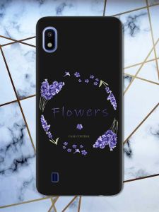 Матовий чорний чохол на Samsung Galaxy А10 (2019) А105 рельєфний дизайн Лавандовий віночок принт 19