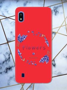 Матовий червоний чохол на Samsung Galaxy А10 (2019) А105 рельєфний дизайн Лавандовий віночок принт 19