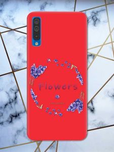 Матовий червоний чохол на Samsung Galaxy А50 (2019) А505 рельєфний дизайн Лавандовий віночок принт 19