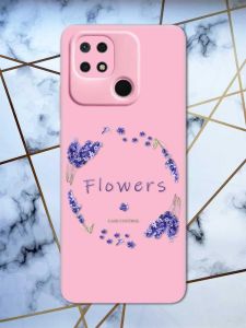 Матовий рожевий чохол на Xiaomi Redmi 10C рельєфний дизайн Лавандовий віночок принт 19