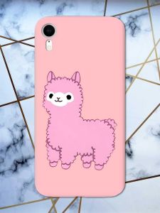 Матовий рожевий чохол на Apple iPhone XR дизайн Лама рожева принт 100