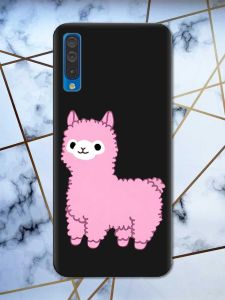 Матовий чорний чохол на Samsung Galaxy А50 (2019) А505 дизайн Лама рожева принт 100