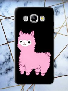 Матовий чорний чохол на Samsung Galaxy J5(2016) J510 дизайн Лама рожева принт 100