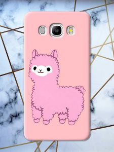 Матовий рожевий чохол на Samsung Galaxy J5(2016) J510 дизайн Лама рожева принт 100
