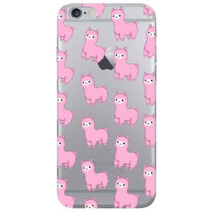 Прозорий чохол на iPhone 6/6s :: Лами рожеві (принт 101)