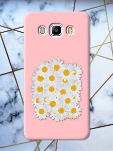 Матовий рожевий чохол на Samsung Galaxy J5(2016) J510 рельєфний дизайн Букет ромашок принт 40