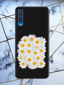 Матовий чорний чохол на Samsung Galaxy А50 (2019) А505 рельєфний дизайн Букет ромашок принт 40