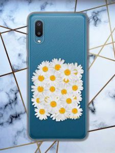 Прозорий чохол на Samsung Galaxy A02 / A022 (2021)  рельєфний дизайн Букет ромашок принт 40