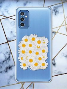 Прозорий чохол на Samsung Galaxy M52 рельєфний дизайн Букет ромашок принт 40