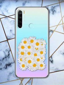 Прозорий чохол на Xiaomi Redmi Note 8  рельєфний дизайн Букет ромашок принт 40