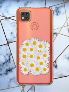 Прозорий чохол для Xiaomi Redmi 9C рельєфний дизайн Букет ромашок принт 40