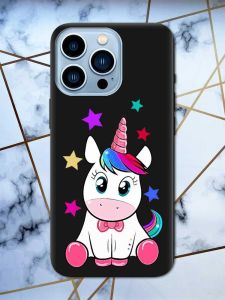 Матовий чорний чохол на Apple iPhone 13 Pro Max дизайн Єдиноріг принт 102