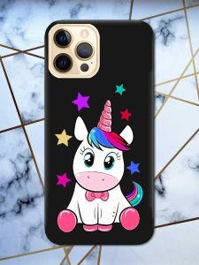 Матовий чорний чохол на Apple iPhone 12 Pro Max дизайн Єдиноріг принт 102