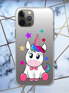 Прозорий чохол на iPhone 12 Pro Max дизайн Єдиноріг принт 102