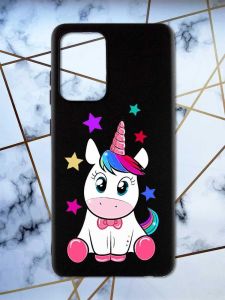 Матовий чорний чохол на Samsung Galaxy A52 дизайн Єдиноріг принт 102