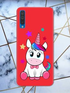 Матовий червоний чохол на Samsung Galaxy А50 (2019) А505 дизайн Єдиноріг принт 102
