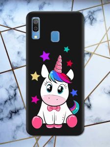Матовий чорний чохол на Samsung Galaxy А30 (2019) / А20 (2019) дизайн Єдиноріг принт 102