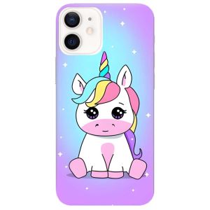 Матовий чохол на iPhone 12 / 12 Pro дизайн Єдиноріг принт 103