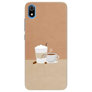 Чохол з потовщеними кутами для Xiaomi Redmi 7A дизайн Кава принт 108