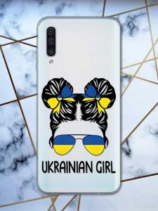 Прозорий чохол на Samsung Galaxy A50 (2019) A505 патріотичний дизайн Українська дівчина принт 113