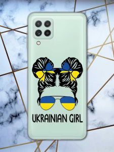 Прозорий чохол на Samsung Galaxy A22 4G / M22 / M32  Українська дівчина (патріотичний принт 113)
