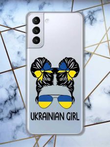 Прозорий чохол для Samsung Galaxy S21 (G991)  патріотичний дизайн Українська дівчина принт 113