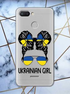 Прозорий чохол на Xiaomi Redmi 6  патріотичний дизайн Українська дівчина принт 113
